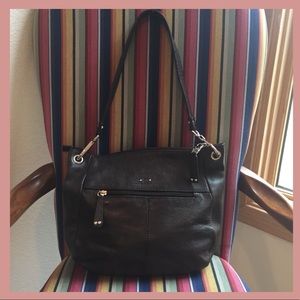 STONE MOUNTAIN Dark Brown Leather Shoulder Bag